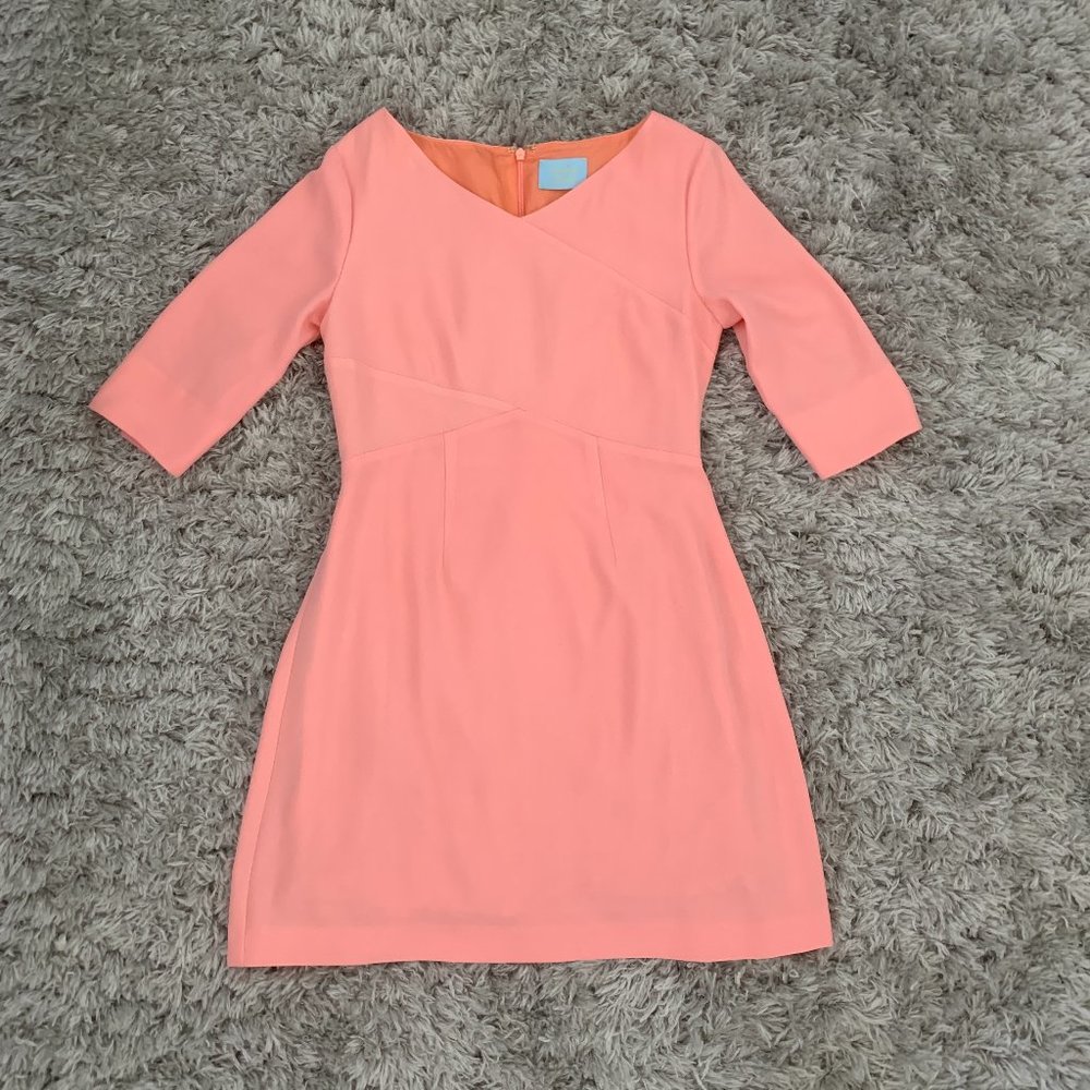 CeCe Dress Peach Short Elbow Sleeves S